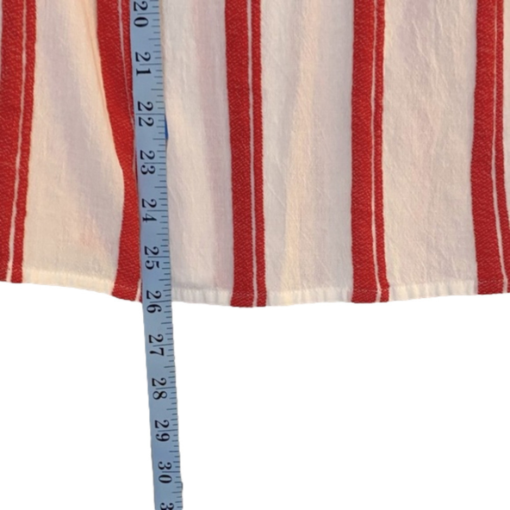 Gap Pullover Top Long Sleeve Split V Neck Striped… - image 7